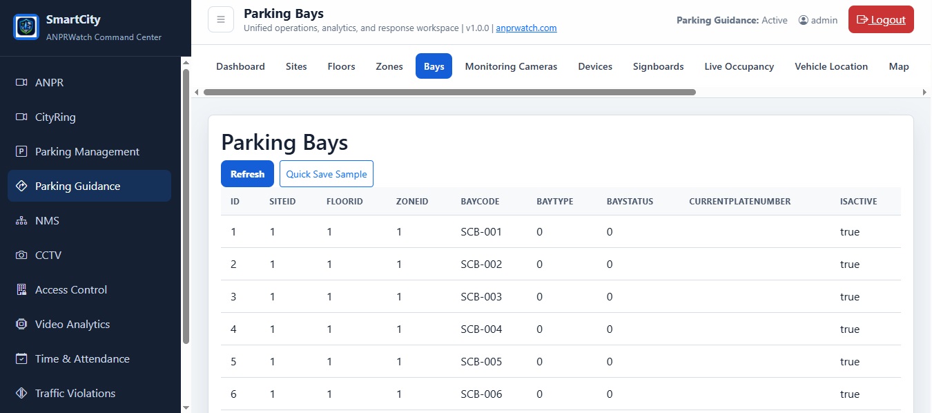 Parking Guidance Bays screenshot